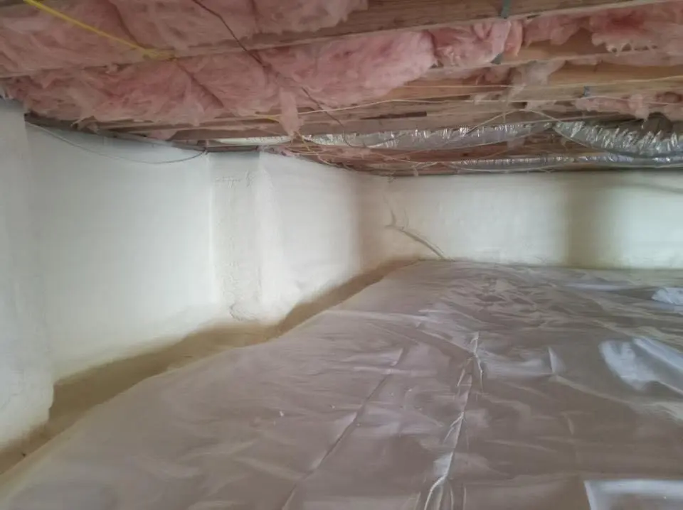 Crawl space encapsulation with closed-cell spray foam for Flat Roof Repair in Prior Lake