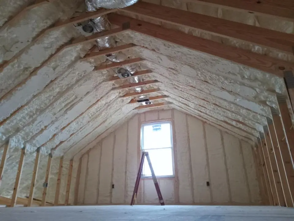 Spray foam roofing application for Crawl Space Insulation project in Prior Lake